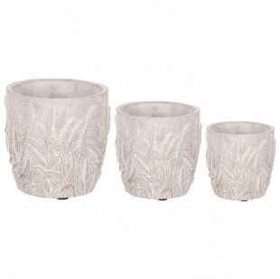 Obal betonový s dekorem obilí, zlatá barva. Cena za sadu 3ks. BMO3564 SET